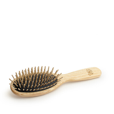 TEK Haarpflegebürste mit Holzstiften 9-reihig oval